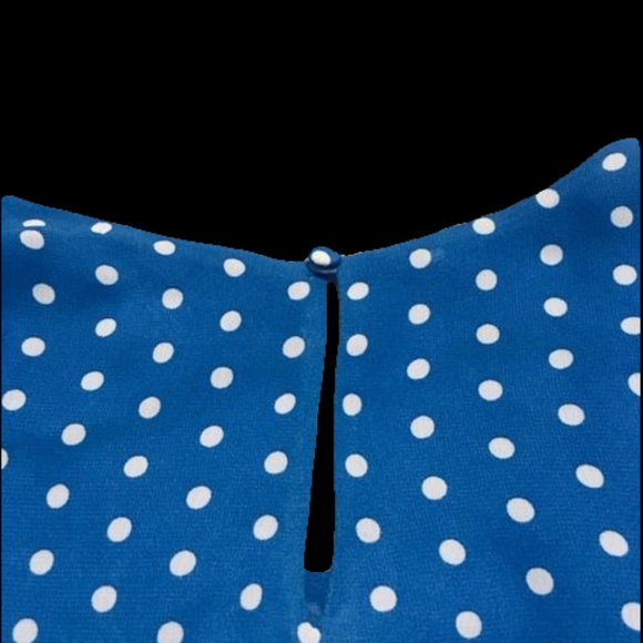 Blue Polka Dot Ruffle Shirt - Picture 3 of 4